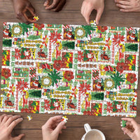 Hawaiian Santa Christmas Pattern Puzzle White Version - Polynesian Pride