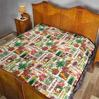Hawaiian Santa Christmas Pattern Quilt White Version - Polynesian Pride