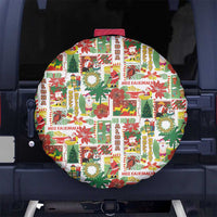 Hawaiian Santa Christmas Pattern Spare Tire Cover White Version - Polynesian Pride