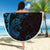 New Zealand Tuatara Plumeria Beach Blanket Maori Blue Koru Tribal Tattoo