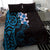 New Zealand Tuatara Plumeria Bedding Set Maori Blue Koru Tribal Tattoo