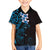 New Zealand Tuatara Plumeria Family Matching Short Sleeve Bodycon Dress and Hawaiian Shirt Maori Blue Koru Tribal Tattoo