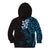 New Zealand Tuatara Plumeria Kid Hoodie Maori Blue Koru Tribal Tattoo