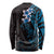 New Zealand Tuatara Plumeria Long Sleeve Shirt Maori Blue Koru Tribal Tattoo