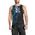 New Zealand Tuatara Plumeria Men Tank Top Maori Blue Koru Tribal Tattoo