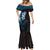 New Zealand Tuatara Plumeria Mermaid Dress Maori Blue Koru Tribal Tattoo