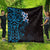 New Zealand Tuatara Plumeria Quilt Maori Blue Koru Tribal Tattoo