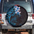 New Zealand Tuatara Plumeria Spare Tire Cover Maori Blue Koru Tribal Tattoo