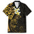 New Zealand Tuatara Plumeria Family Matching Long Sleeve Bodycon Dress and Hawaiian Shirt Maori Gold Koru Tribal Tattoo