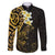 New Zealand Tuatara Plumeria Family Matching Long Sleeve Bodycon Dress and Hawaiian Shirt Maori Gold Koru Tribal Tattoo