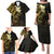 New Zealand Tuatara Plumeria Family Matching Puletasi and Hawaiian Shirt Maori Gold Koru Tribal Tattoo