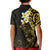 New Zealand Tuatara Plumeria Kid Polo Shirt Maori Gold Koru Tribal Tattoo