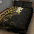 New Zealand Tuatara Plumeria Quilt Bed Set Maori Gold Koru Tribal Tattoo