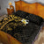 New Zealand Tuatara Plumeria Quilt Bed Set Maori Gold Koru Tribal Tattoo