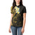 New Zealand Tuatara Plumeria Women Polo Shirt Maori Gold Koru Tribal Tattoo