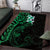 New Zealand Tuatara Plumeria Area Rug Maori Green Koru Tribal Tattoo