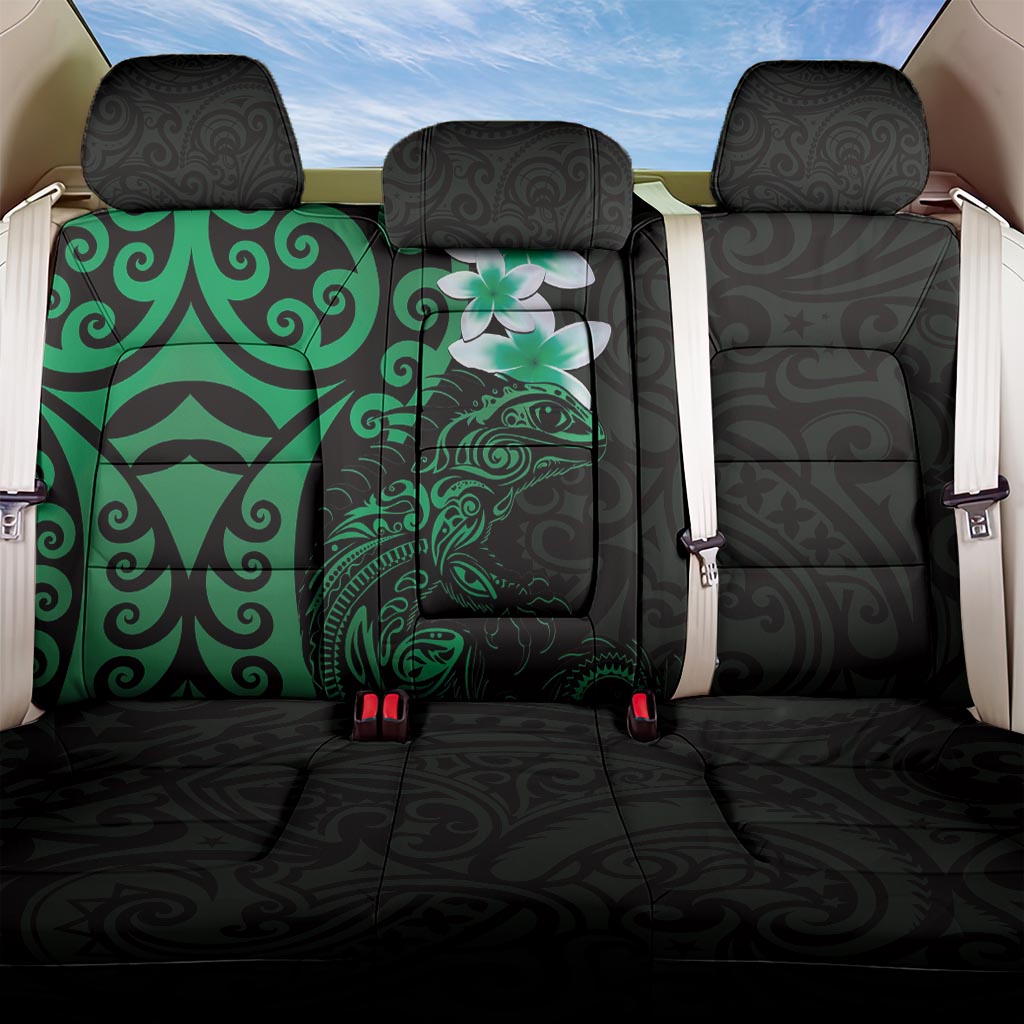 New Zealand Tuatara Plumeria Back Car Seat Cover Maori Green Koru Tribal Tattoo