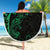 New Zealand Tuatara Plumeria Beach Blanket Maori Green Koru Tribal Tattoo