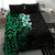 New Zealand Tuatara Plumeria Bedding Set Maori Green Koru Tribal Tattoo