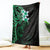 New Zealand Tuatara Plumeria Blanket Maori Green Koru Tribal Tattoo