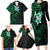 New Zealand Tuatara Plumeria Family Matching Long Sleeve Bodycon Dress and Hawaiian Shirt Maori Green Koru Tribal Tattoo