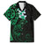 New Zealand Tuatara Plumeria Family Matching Long Sleeve Bodycon Dress and Hawaiian Shirt Maori Green Koru Tribal Tattoo