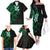 New Zealand Tuatara Plumeria Family Matching Off The Shoulder Long Sleeve Dress and Hawaiian Shirt Maori Green Koru Tribal Tattoo