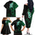 New Zealand Tuatara Plumeria Family Matching Off The Shoulder Long Sleeve Dress and Hawaiian Shirt Maori Green Koru Tribal Tattoo