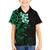 New Zealand Tuatara Plumeria Family Matching Off Shoulder Short Dress and Hawaiian Shirt Maori Green Koru Tribal Tattoo