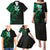 New Zealand Tuatara Plumeria Family Matching Puletasi and Hawaiian Shirt Maori Green Koru Tribal Tattoo