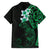 New Zealand Tuatara Plumeria Family Matching Short Sleeve Bodycon Dress and Hawaiian Shirt Maori Green Koru Tribal Tattoo