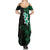 New Zealand Tuatara Plumeria Family Matching Summer Maxi Dress and Hawaiian Shirt Maori Green Koru Tribal Tattoo