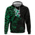 New Zealand Tuatara Plumeria Hoodie Maori Green Koru Tribal Tattoo