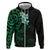 New Zealand Tuatara Plumeria Hoodie Maori Green Koru Tribal Tattoo