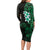 New Zealand Tuatara Plumeria Long Sleeve Bodycon Dress Maori Green Koru Tribal Tattoo