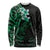 New Zealand Tuatara Plumeria Long Sleeve Shirt Maori Green Koru Tribal Tattoo