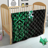 New Zealand Tuatara Plumeria Quilt Maori Green Koru Tribal Tattoo