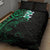 New Zealand Tuatara Plumeria Quilt Bed Set Maori Green Koru Tribal Tattoo