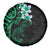 New Zealand Tuatara Plumeria Spare Tire Cover Maori Green Koru Tribal Tattoo