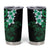 New Zealand Tuatara Plumeria Tumbler Cup Maori Green Koru Tribal Tattoo