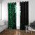 New Zealand Tuatara Plumeria Window Curtain Maori Green Koru Tribal Tattoo