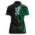 New Zealand Tuatara Plumeria Women Polo Shirt Maori Green Koru Tribal Tattoo