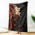 New Zealand Tuatara Plumeria Blanket Maori Orange Koru Tribal Tattoo