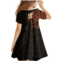New Zealand Tuatara Plumeria Family Matching Mermaid Dress and Hawaiian Shirt Maori Orange Koru Tribal Tattoo