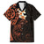 New Zealand Tuatara Plumeria Family Matching Off The Shoulder Long Sleeve Dress and Hawaiian Shirt Maori Orange Koru Tribal Tattoo