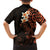 New Zealand Tuatara Plumeria Family Matching Off Shoulder Maxi Dress and Hawaiian Shirt Maori Orange Koru Tribal Tattoo