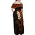 New Zealand Tuatara Plumeria Family Matching Off Shoulder Maxi Dress and Hawaiian Shirt Maori Orange Koru Tribal Tattoo