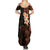 New Zealand Tuatara Plumeria Family Matching Summer Maxi Dress and Hawaiian Shirt Maori Orange Koru Tribal Tattoo