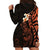 New Zealand Tuatara Plumeria Hoodie Dress Maori Orange Koru Tribal Tattoo