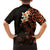 New Zealand Tuatara Plumeria Kid Hawaiian Shirt Maori Orange Koru Tribal Tattoo